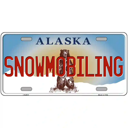 Snowmobiling Alaska Metal Sign