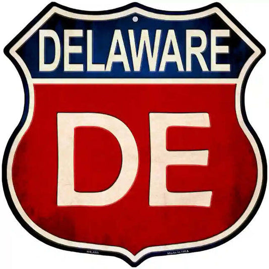 Delaware Highway Shield Metal Sign