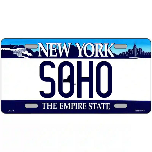 SOHO New York Blue Metal Sign