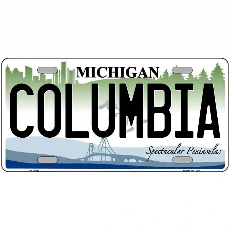 Columbia Michigan Metal Sign