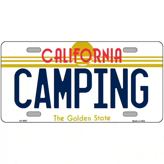 Camping California Metal Sign