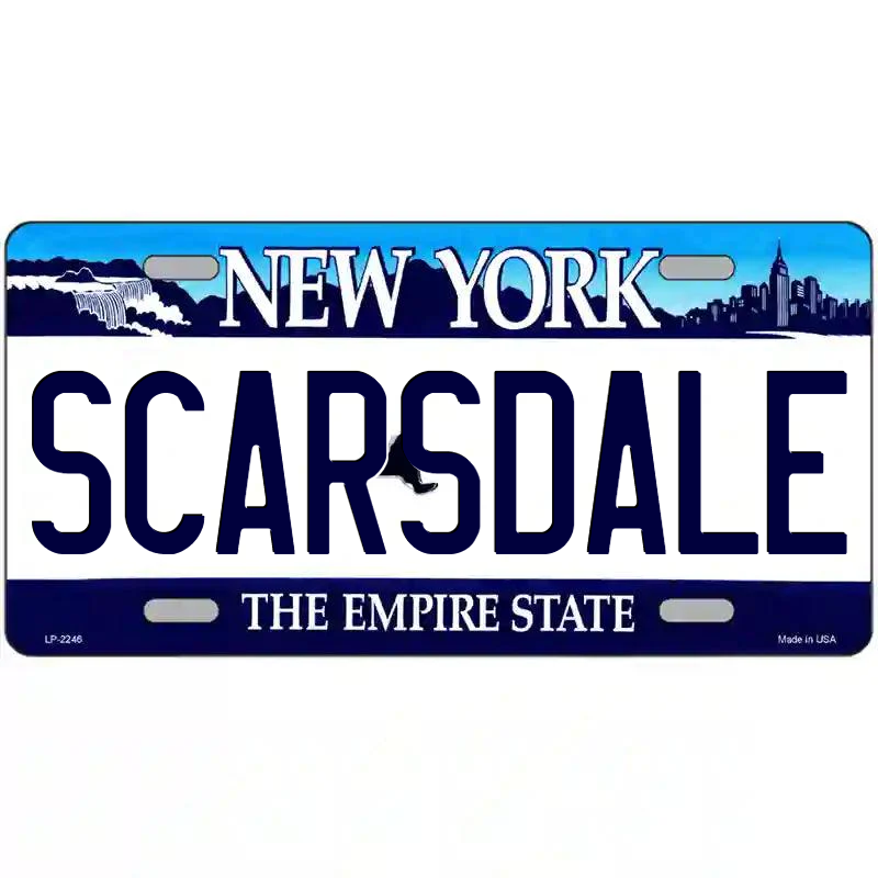 Scarsdale New York Blue Metal Sign
