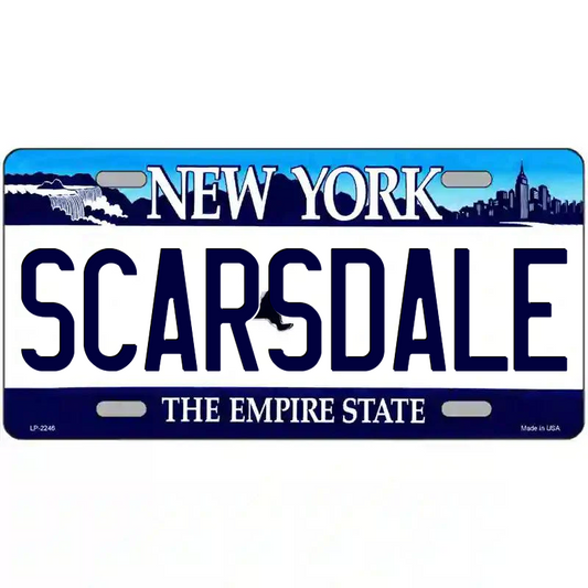 Scarsdale New York Blue Metal Sign
