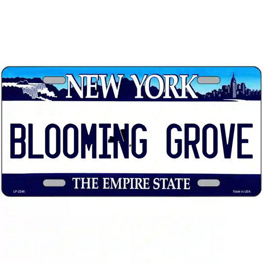 Blooming Grove New York Blue Metal Sign