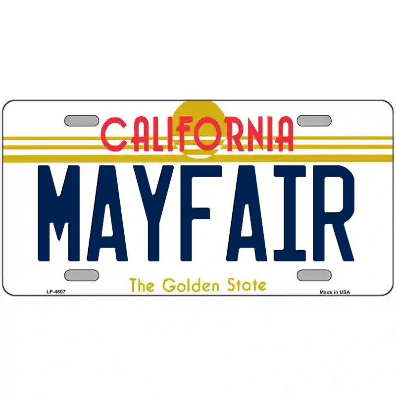 Mayfair California Metal Sign
