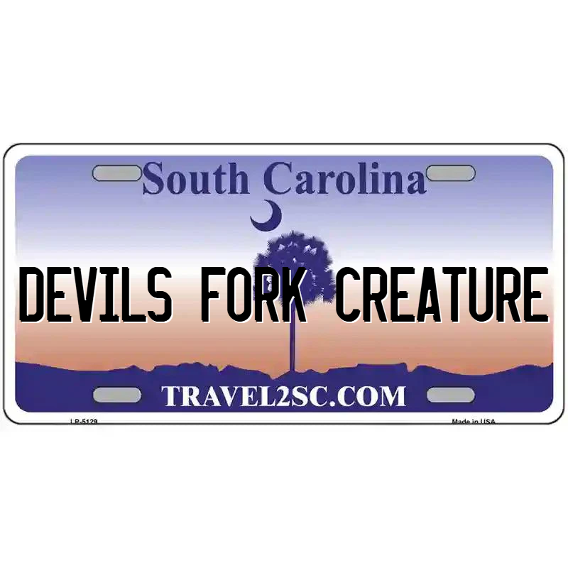 Devil's Fork Creature South Carolina Metal Sign