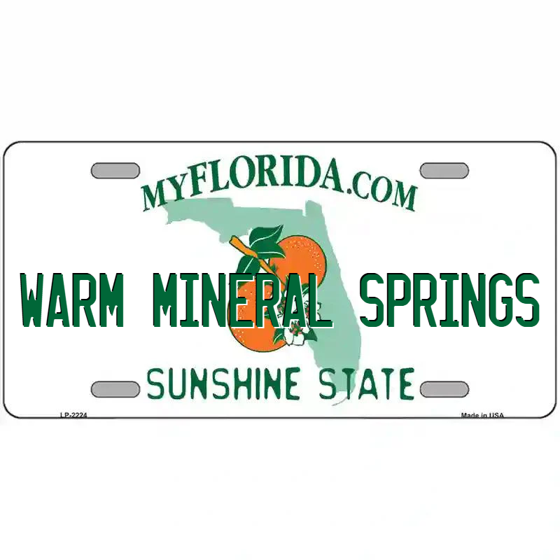 Warm Mineral Springs Florida Metal Sign
