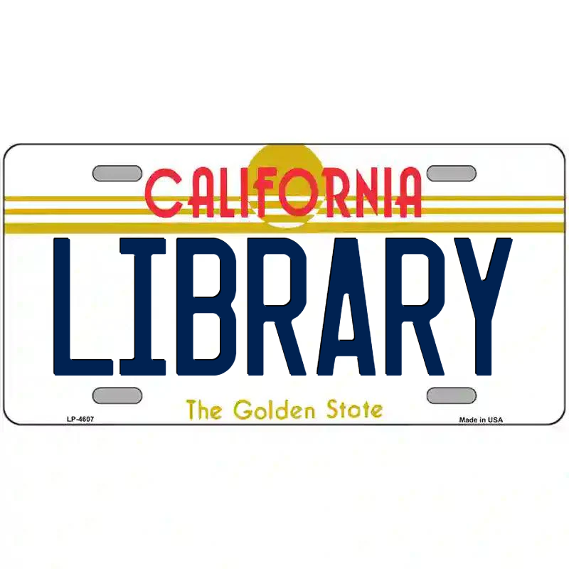 Library California Metal Sign