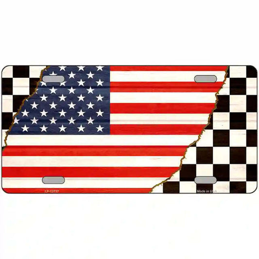 American Racing Flag Metal Sign