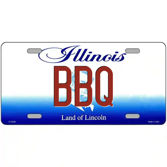 BBQ Illinois Metal Sign