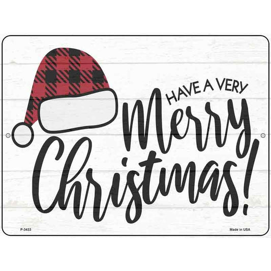Have a Very Merry Christmas Hat Parking Sign 9 X 12