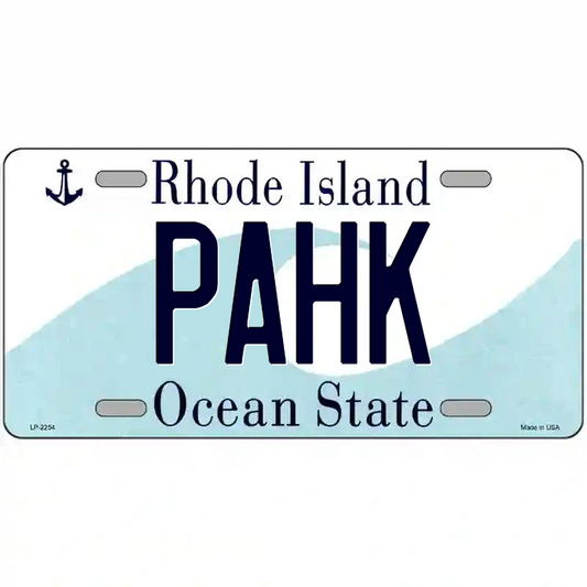 Pahk Rhode Island Metal Sign