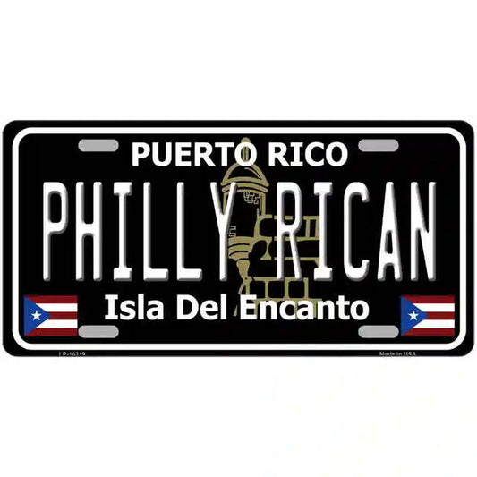 Philly Rican Puerto Rico Black Metal Sign
