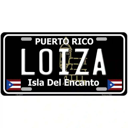 Loiza Puerto Rico Black Metal Sign