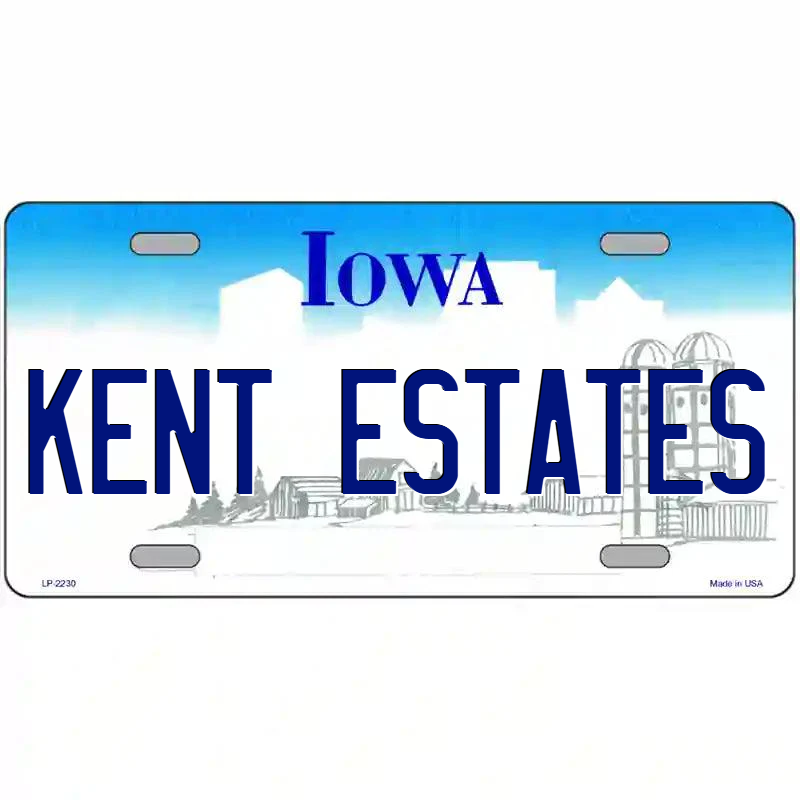 Kent Estates Iowa Metal Sign