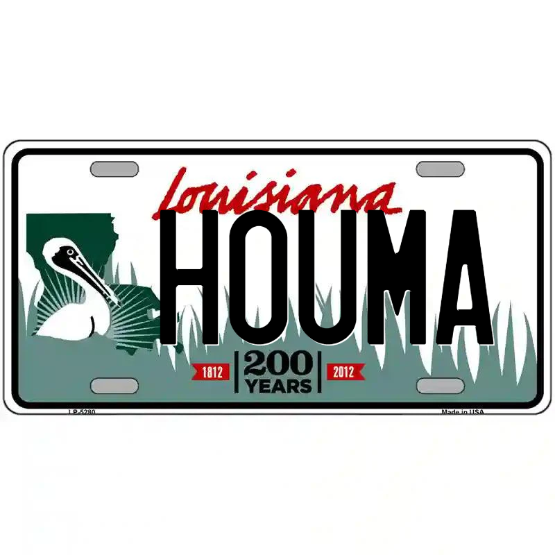 Houma Louisiana Metal Sign