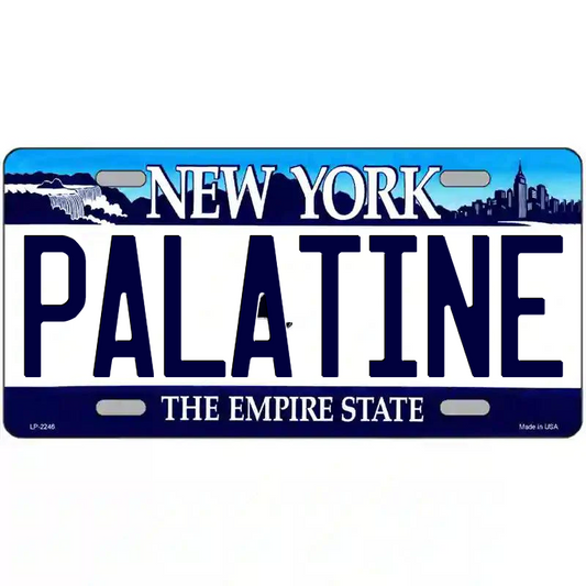 Palatine New York Blue Metal Sign