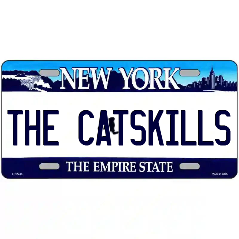 The Catskills New York Blue Metal Sign