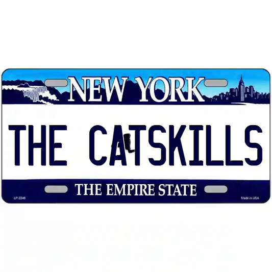 The Catskills New York Blue Metal Sign