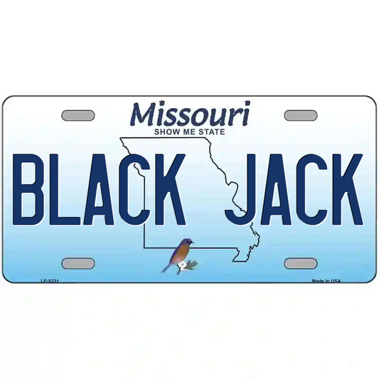 Black Jack Missouri Metal Sign