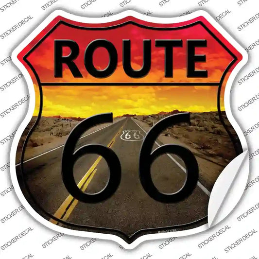 Route 66 Sunset Highway Shield Vinyl Decal Stickers - Various Sizes