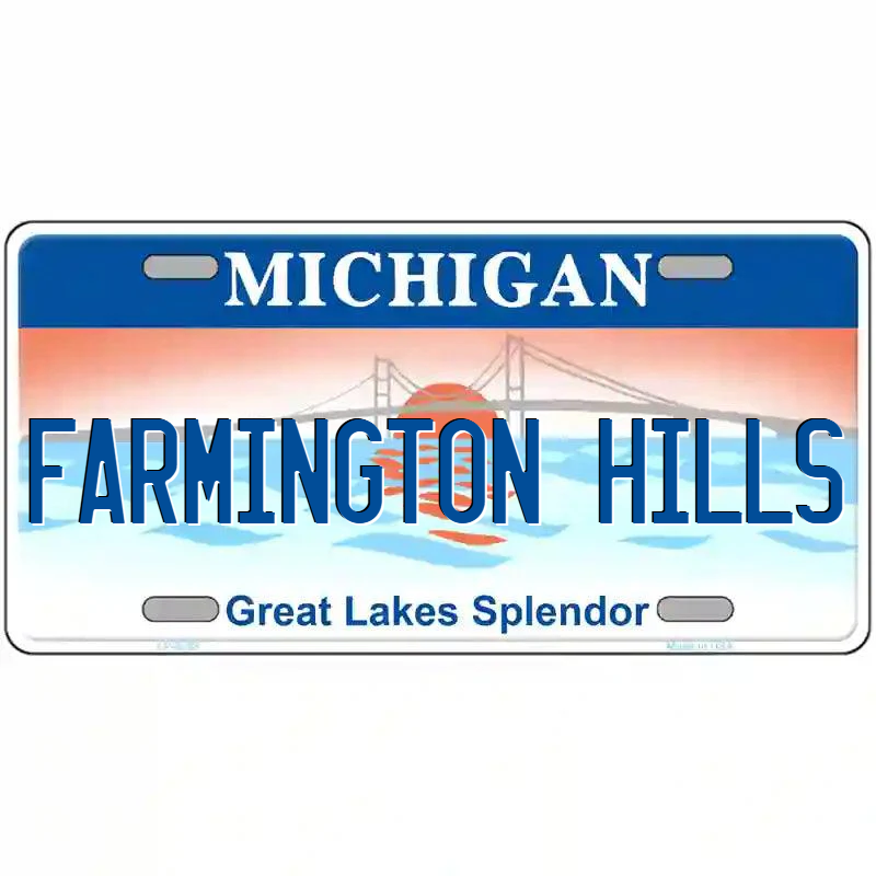 Farmington Hills Michigan Great Lakes Metal Sign