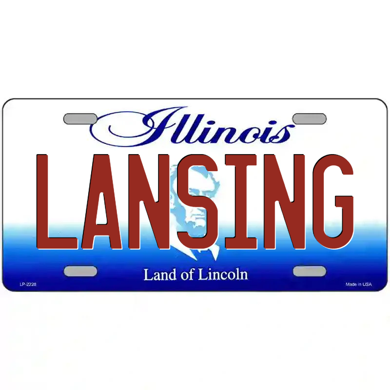 Lansing Illinois Metal Sign
