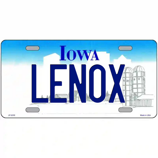 Lenox Iowa Metal Sign