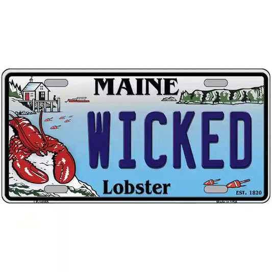 Wicked Maine Lobster Metal Sign