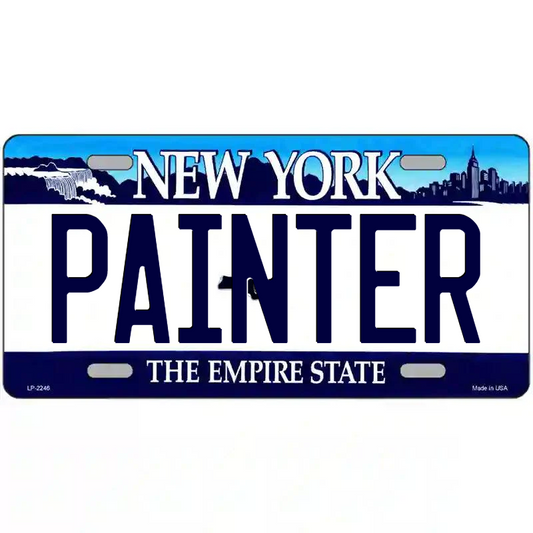 Painter New York Blue Metal Sign
