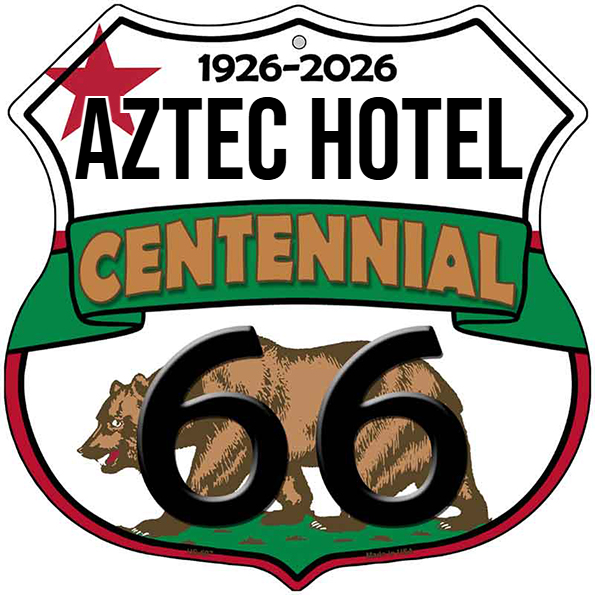 Aztec Motel California Flag Route 66 Centennial Highway Shield Metal S