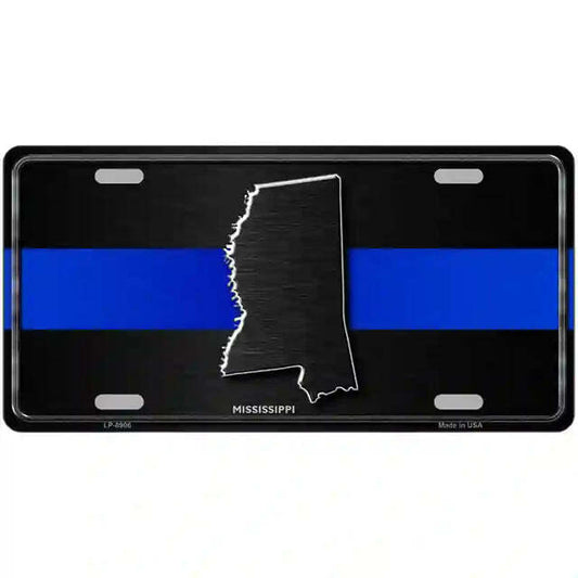 Mississippi Thin Blue Line Metal Sign