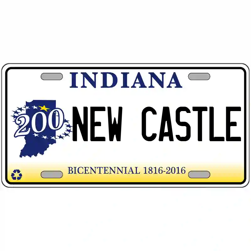 New Castle Indiana Bicentennial Metal Sign