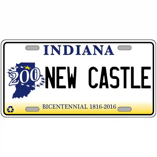 New Castle Indiana Bicentennial Metal Sign