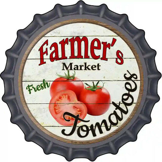 Fresh Tomatoes Farmer's Market Bottle Cap Metal Sign