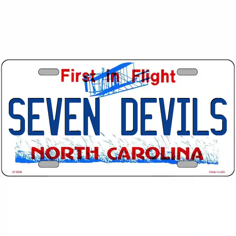 Seven Devils North Carolina Metal Sign