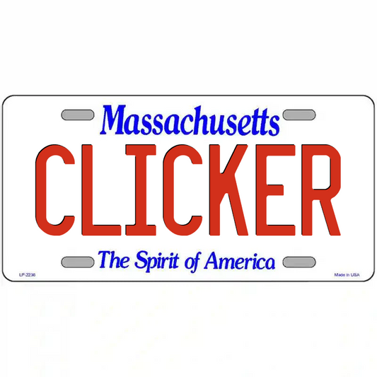 Clicker Massachusetts Metal Sign