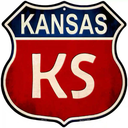 Kansas Highway Shield Metal Sign