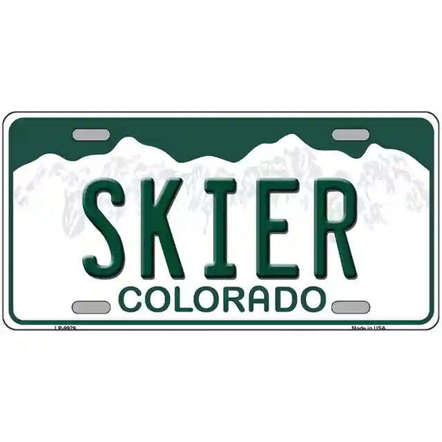 Skier Colorado Metal Sign