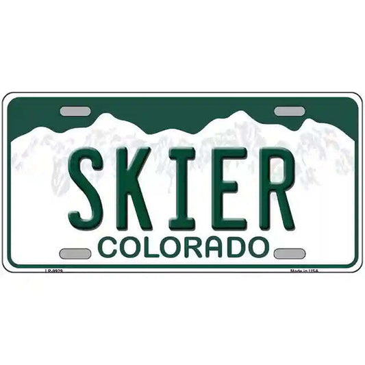 Skier Colorado Metal Sign