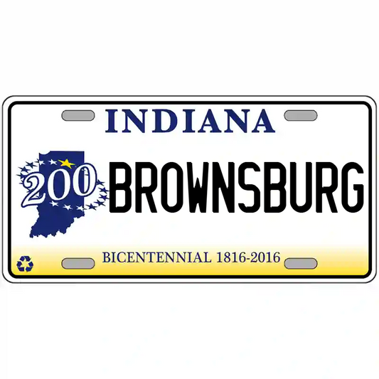 Brownsburg Indiana Bicentennial Metal Sign