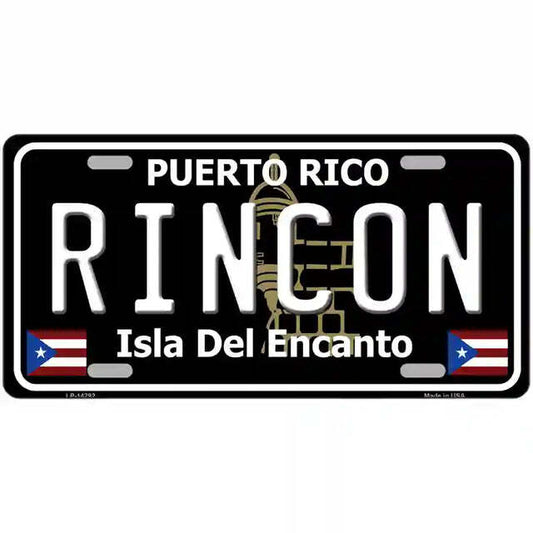 Rincon Puerto Rico Black Metal Sign