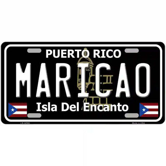 Maricao Puerto Rico Black Metal Sign