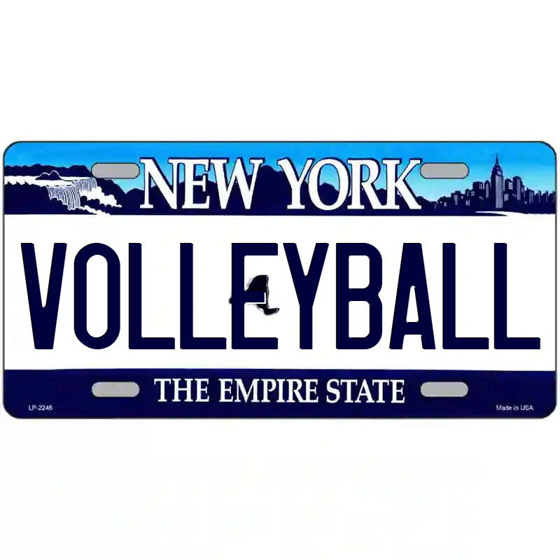 Volleyball New York Blue Metal Sign