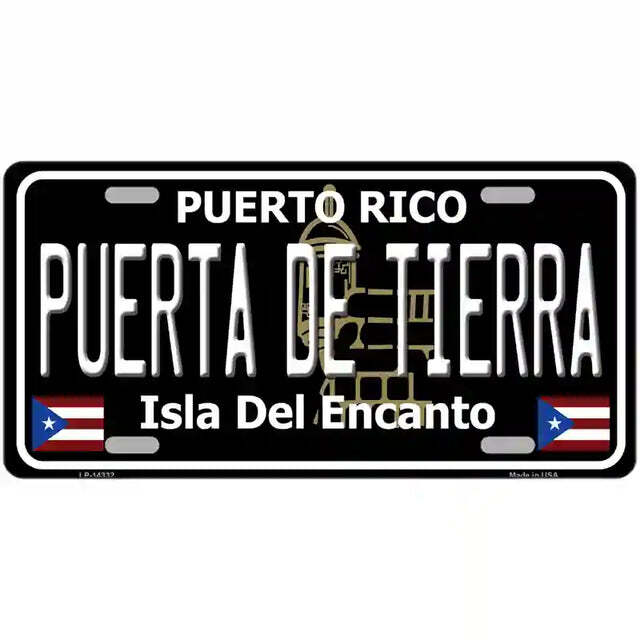 Puerta de Tierra Puerto Rico Black Metal Sign