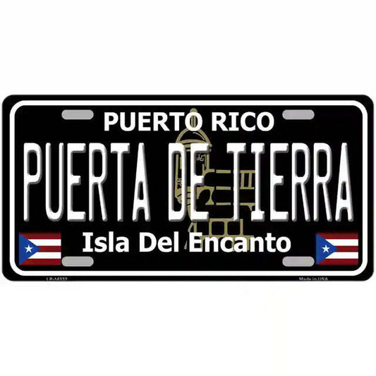 Puerta de Tierra Puerto Rico Black Metal Sign