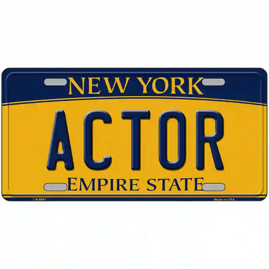 Actor New York Yellow Metal Sign