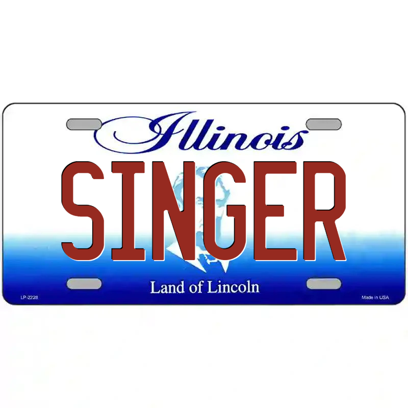 Singer Illinois Metal Sign