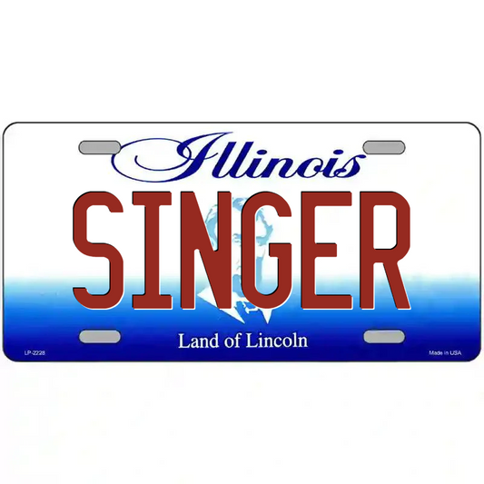 Singer Illinois Metal Sign