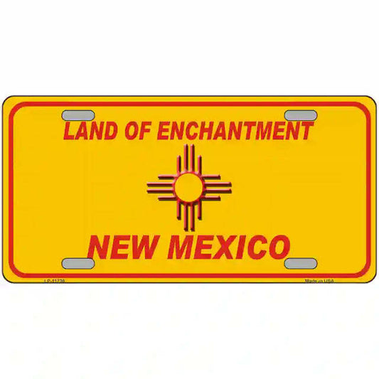 New Mexico Land of Enchantment Yellow Metal Sign